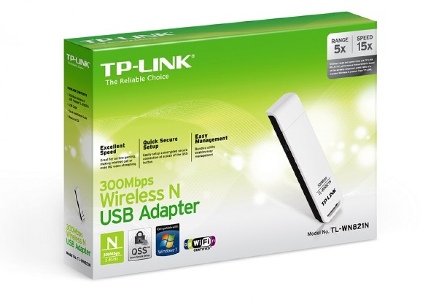 ADATTATORE RETE WIRELESS WIFI CHIAVETTA USB 300Mbps TP-LINK TL-WN821N